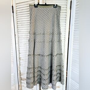 NIC+ZOE frilled plaid maxi skirt size 10